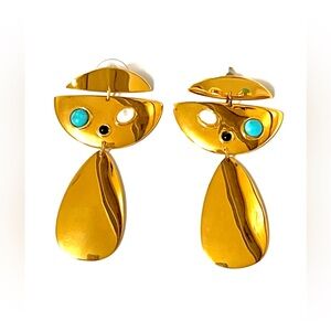 Lizzie Fortunato Gold 3-tiered Drop Earrings